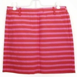 -J.Crew Factory Pink Orange Stripe Skirt Size 00